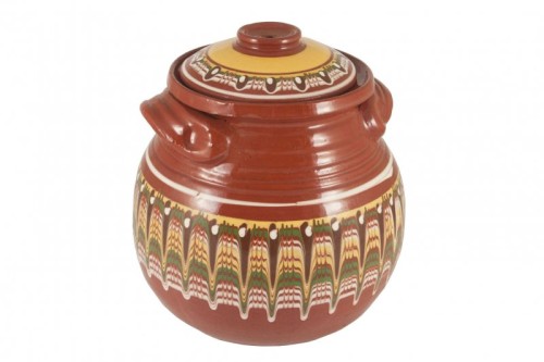 Гърне троянска шарка кафяво